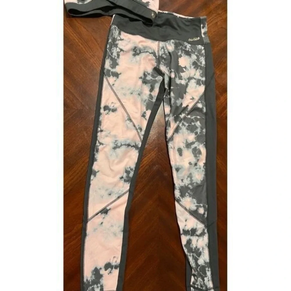 Justice Active Girls 2 Pc Athletic Set Tie Dye Sports Bra 32 Leggings Size 14/16